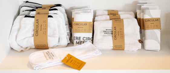 Reused Remade products in white shelf