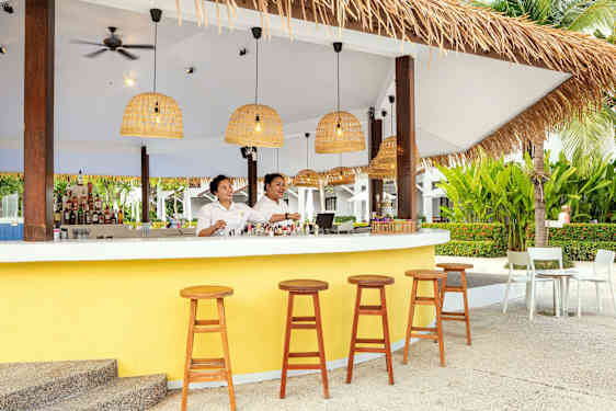 Yellow bar with two women