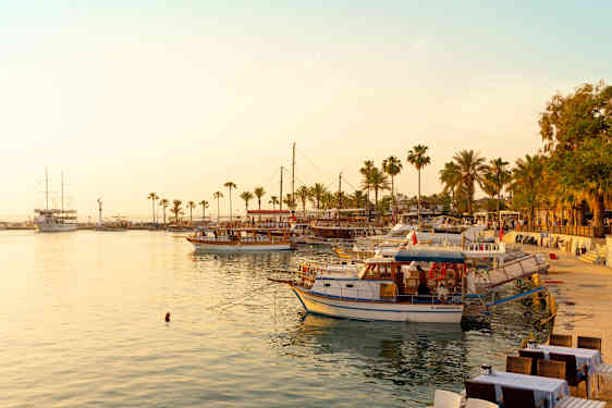 Boats in harbor in Side