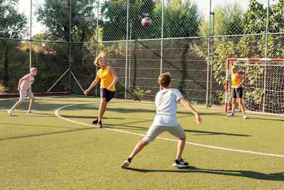 Kids playing football