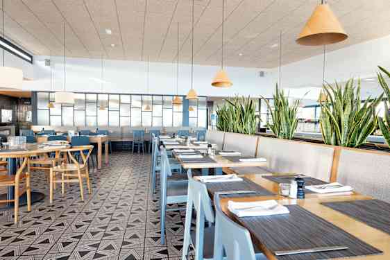 Waiter carrying drink in restaurant