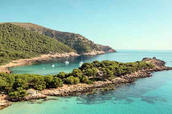 Bay with beach and houses