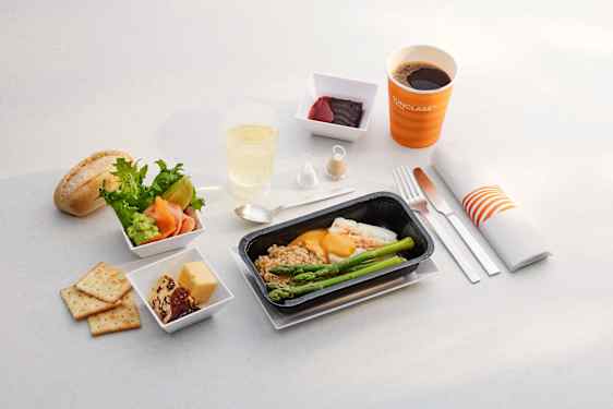Premium-meny, exempel, på Sunclass Airlines