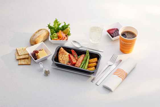 Premium-meny, exempel, på Sunclass Airlines