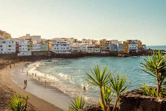 Bay with beach and houses