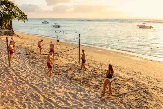 People playing volleyball