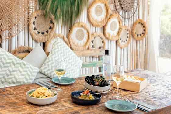 Restaurant with food on table