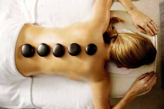 woman gets back massage