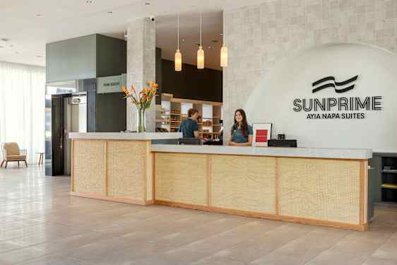 Reception area and receptionists