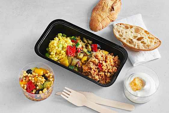 Eksempel på vegetarisk måltid på Sunclass Airlines