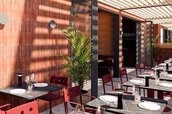 Restaurant in the evening