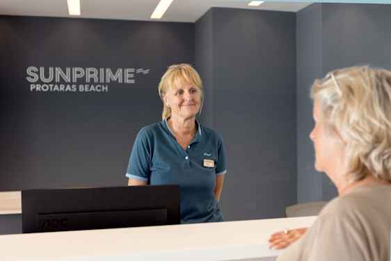 Reception area and receptionists